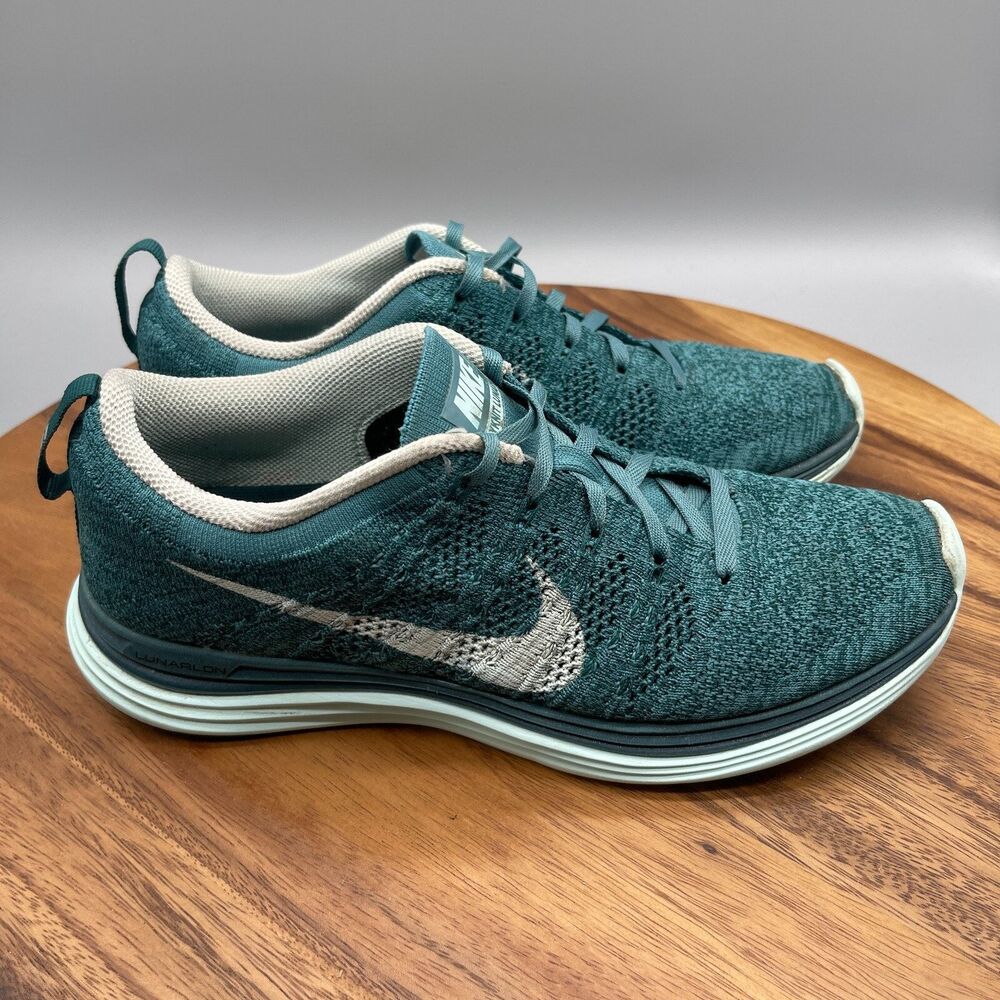 Nike Flyknit Lunar 1 Shoes Women Size 8 Teal Blue Running Athletic Sneakers Gym